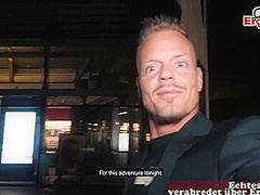 Real Street night date with german skinny teen slut