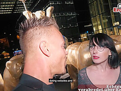 Real Street night date with german skinny teen slut