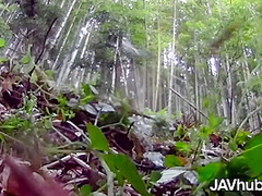 JAVHUB Hikari gets creampied outside in the woods