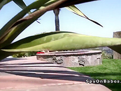 Spied Busty Teen Banged At Outdoor Pool