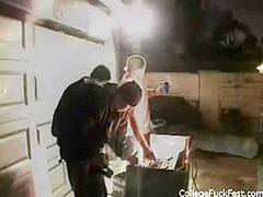 Coed fuck foursome teens go to town