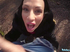Horny Italian Milf Orgasms In Public And Give Great Outdoor Blowjob