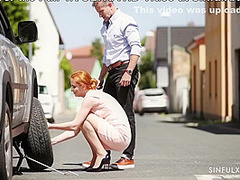 Sharing The Taxi Drivers Big Cock By