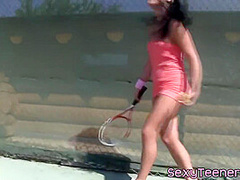 Fourway Teens Pussyfucked On Tennis Court