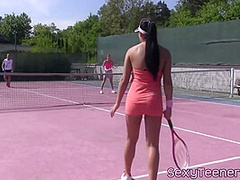 Fourway Teens Pussyfucked On Tennis Court