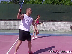 Fourway Teens Pussyfucked On Tennis Court