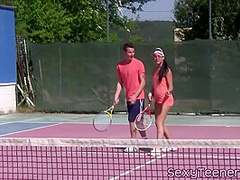 Fourway Teens Pussyfucked On Tennis Court