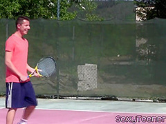 Fourway Teens Pussyfucked On Tennis Court