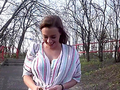 Josephine Jackson In Busty Bitch Sucks And Fucks In Public For Money