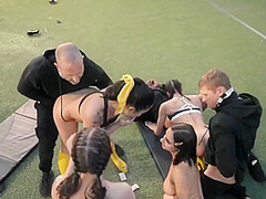 Maddy May, Vanessa Sky And Hime Marie In Fans Enjoy Group Sex With Brutal Athletes