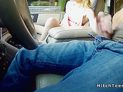 Blonde Teen Hitchhiker Masturbates In Car - Dakota Skye