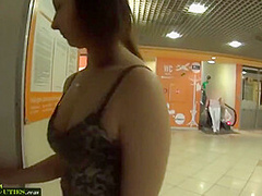 Little Lenka Rides Cock On The Rails