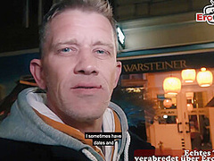 German blonde Tattoo bitch real street pick up and fuck
