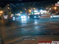 German blonde Tattoo bitch real street pick up and fuck