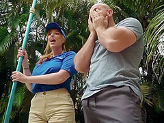 A Bald Dude Gave A Ride To A Hotel Worker On A Strong Penis With Lauren Phillips And J Mac