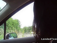 Stranded Teen Cutie Bangs Huge Dick Outdoor