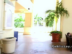 Blonde Hottie Flashes For Money Outdoor