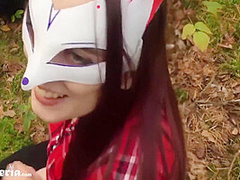 Hot Girlfriend Deep Sucking Big Dick Lover In The Forest - Cum Swallow