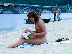 Playful Young Nudist With Nice Body Is Having Fun The Beach