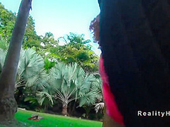 Ebony Banging On A Swinging Tyre