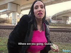 Horny Italian Milf Orgasms In Public And Gives Great Outdoor Blowjob