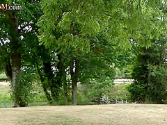 CFNM outdoor British babes wank cock in group HJ action