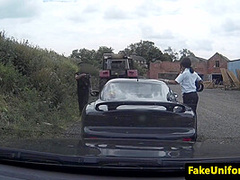 Policewoman Pulls Guy For Trio With Cop