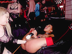 Public anal Ebony pussyfisted and whipped by domina