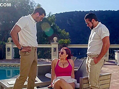 Fat Girl With Big Milkings Is Crazy About Two Strong Cocks - Alex Jones And Natasha Nice