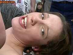 Sexy dirty bitch fucked hard at public in front of people