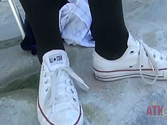 Caley Hayes In Gives An Interview Outside Stripping And Showing Off Her Pussy