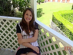 Caley Hayes In Gives An Interview Outside Stripping And Showing Off Her Pussy