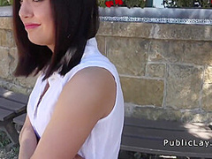 Euro Cute Babe Bangs Outdoor In Doggy Style