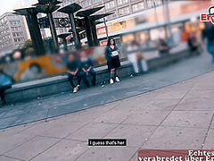 German chubby Fat Girl picked up at real Street casting