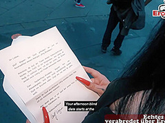 German chubby Fat Girl picked up at real Street casting