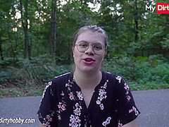 My Dirty Hobby - Brunette picks up hiker and swallows his cum