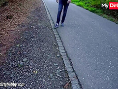 My Dirty Hobby - Brunette picks up hiker and swallows his cum