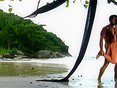 Pretty Brunette Sets Up A Romantic Place To Have Hot Anal Sex On The Beach