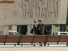 Public tattooed sluts fucked and facial jizzed in orgy
