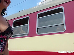 Masked Fan From Holland Picked Up In The Train Station By Pornstar At