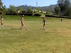 Sporty Chicks End Their Hard Day Of Practicing By Having Lustful Lesbian Group Sex