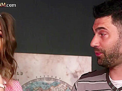 21yo CFNM GF jerks BFs cock in front of voyeur teachers