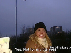 Euro Blonde Fucks In The Public Park