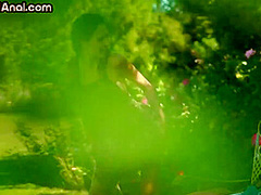 Sexy 21yo anal slut banged outdoor by big white dick