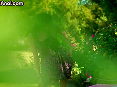 Sexy 21yo anal slut banged outdoor by big white dick