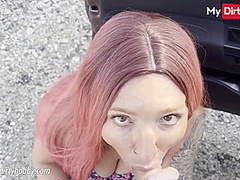 My Dirty Hobby - Redhead fucked on the side of the road