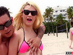 Sexy Teen Fiends Share A Cock Outdoor