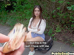 Public slut loves riding dick in POV outdoor b4 blowjob