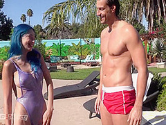 Jewelz Blu And Jay Smooth In Blue Hair Teen Tricks Student Into Sex 10 Min