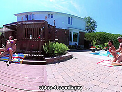 Shana Lane and Heidi Van Horny fuck the pool and partner swap - BANG!